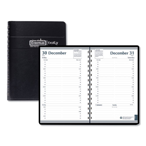 DAILY APPOINTMENT BOOK, 15-MINUTE APPOINTMENTS, 8 X 5, BLACK, 2021