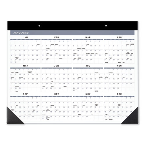 Image of At-A-Glance® Contemporary Monthly Desk Pad, 22 X 17, White Sheets, Black Binding/Corners,12-Month (Jan To Dec): 2024