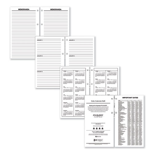 Image of At-A-Glance® Large Desk Calendar Refill, 4.5 X 8, White Sheets, 12-Month (Jan To Dec): 2024