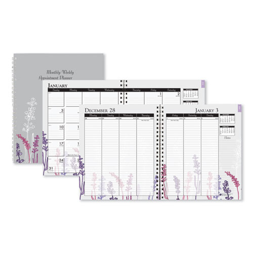 100% RECYCLED WILD FLOWER MONTHLY WEEKLY PLANNER, 9 X 7, WILD FLOWERS, 2021
