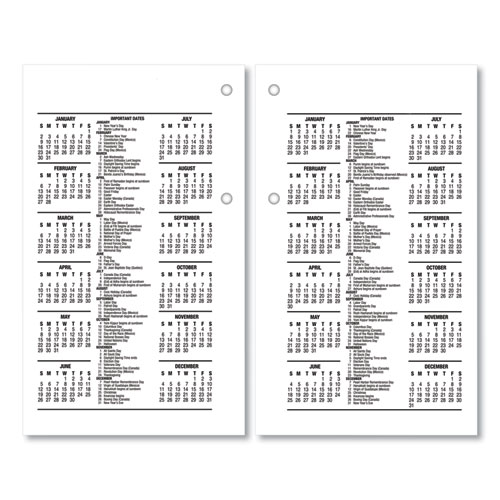 Image of At-A-Glance® Desk Calendar Recycled Refill, 3.5 X 6, White Sheets, 12-Month (Jan To Dec): 2024