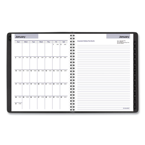 DayMinder Executive Weekly/Monthly Refillable Planner, 8.75 x 7, Black Cover, 12-Month (Jan to Dec): 2024