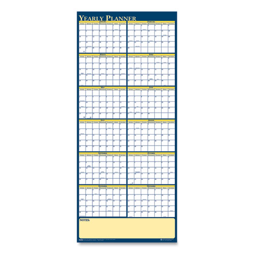 Recycled Reversible Yearly Wall Planner, 60 x 26, 2022