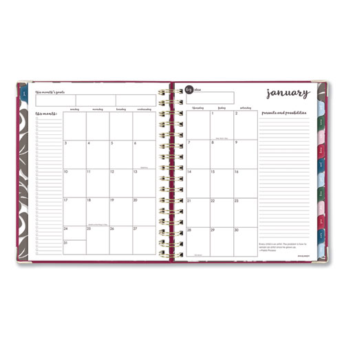 Image of At-A-Glance® Harmony Daily Hardcover Planner, 8.75 X 7, Berry Cover, 12-Month (Jan To Dec): 2024