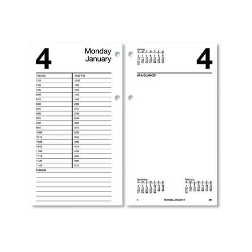 Image of At-A-Glance® Large Desk Calendar Refill, 4.5 X 8, White Sheets, 12-Month (Jan To Dec): 2024