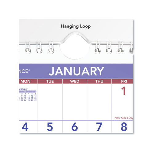 Image of Mini Monthly Wall Calendar with Fold-Out Easel, 7 x 8, White Sheets, 12-Month (Jan to Dec): 2023