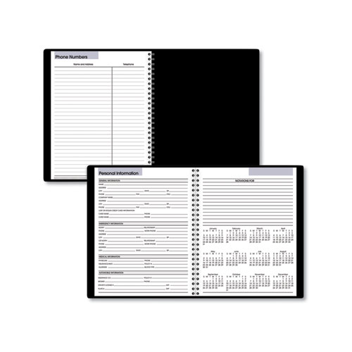 Image of At-A-Glance® Dayminder Open-Schedule Weekly Appointment Book, 8.75 X 7, Black Cover, 12-Month (Jan To Dec): 2024