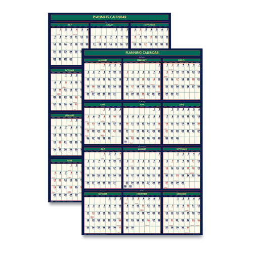 RECYCLED FOUR SEASONS REVERSIBLE BUSINESS/ACADEMIC WALL CALENDAR, 24 X 37, 2020-2021