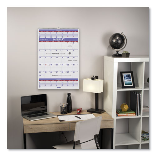 Image of At-A-Glance® Three-Month Wall Calendar, 15.5 X 22.75, White Sheets, 12-Month (Jan To Dec): 2024