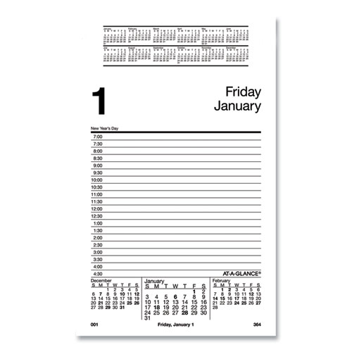 Image of Pad Style Desk Calendar Refill, 5 x 8, White Sheets, 2023