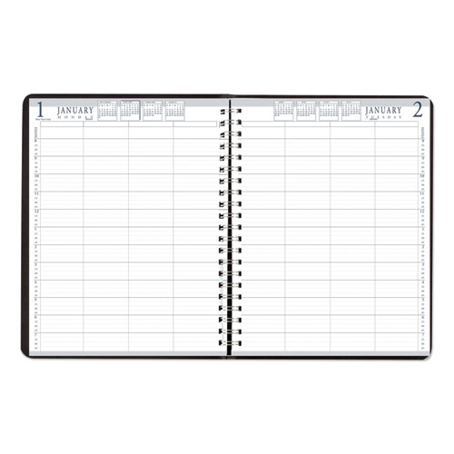 Four-Person Group Practice Daily Appointment Book, 11 x 8.5, Black, 2022