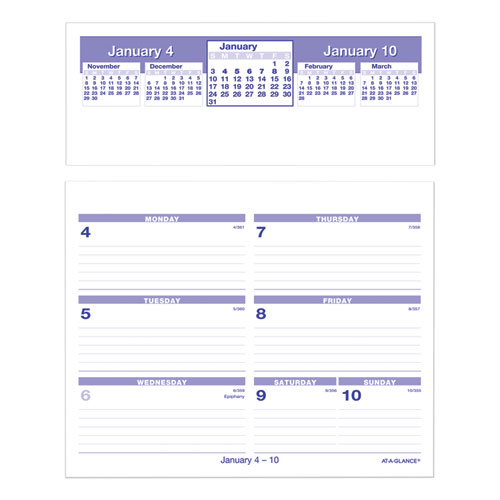 Image of At-A-Glance® Flip-A-Week Desk Calendar And Base, 7 X 5.5, White Sheets, 12-Month (Jan To Dec): 2024