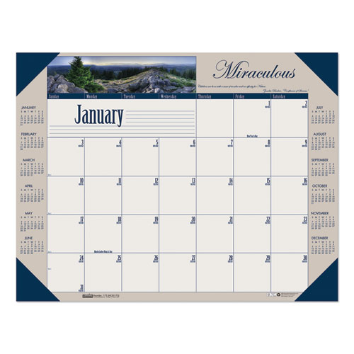 Recycled Motivational Photographic Monthly Desk Pad Calendar, 22 x 17, 2022