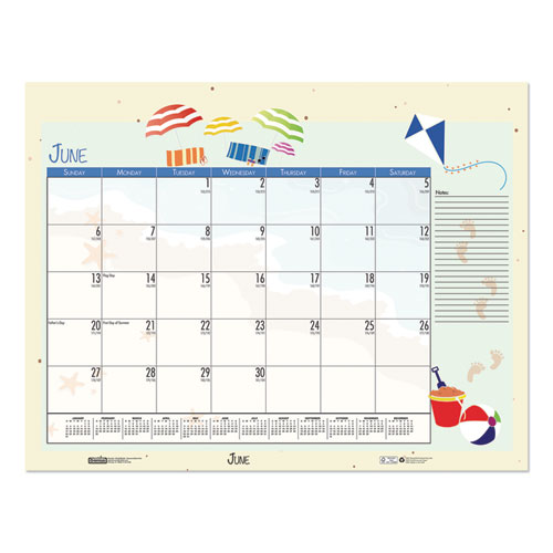 Earthscapes Seasonal Desk Pad Calendar, 18.5 x 13, 2022
