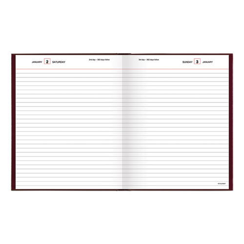 Image of At-A-Glance® Standard Diary Daily Diary, 2024 Edition, Medium/College Rule, Red Cover, (200) 9.5 X 7.5 Sheets