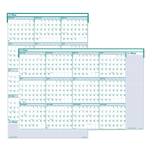 RECYCLED EXPRESS TRACK REVERSIBLE/ERASABLE YEARLY WALL CALENDAR, 24 X 37, 2021