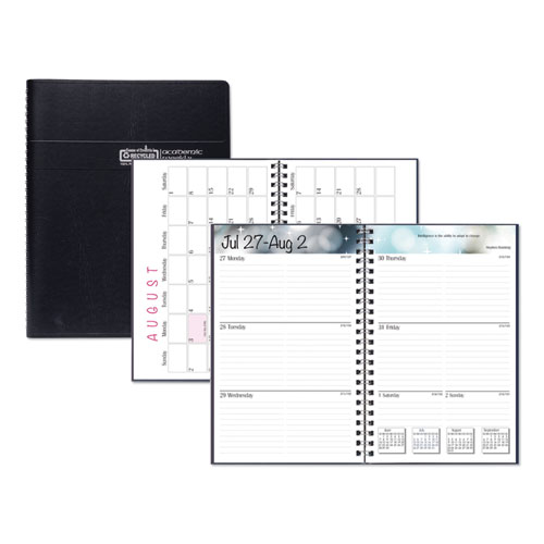 RECYCLED ACADEMIC WEEKLY/MONTHLY APPOINTMENT BOOK/PLANNER, 8 X 5, BLACK, 2020-2021