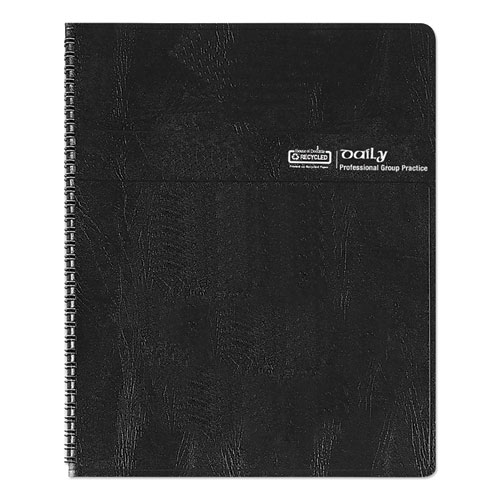 Image of House Of Doolittle™ Four-Person Group Practice Daily Appointment Book, 11 X 8.5, Black Cover, 12-Month (Jan To Dec): 2024