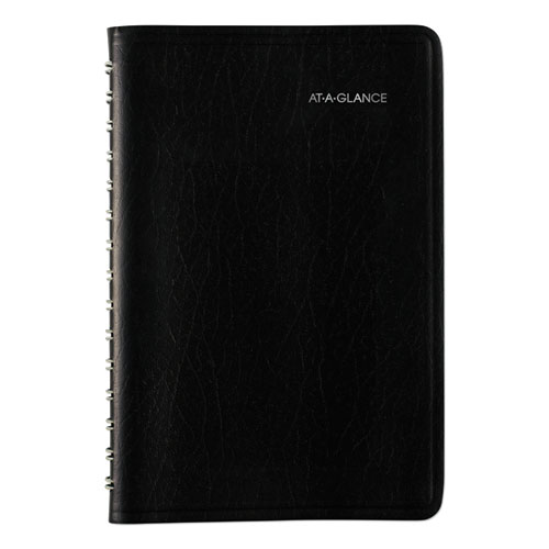 DAILY APPOINTMENT BOOK WITH HOURLY APPOINTMENTS, 8 X 5, BLACK, 2021