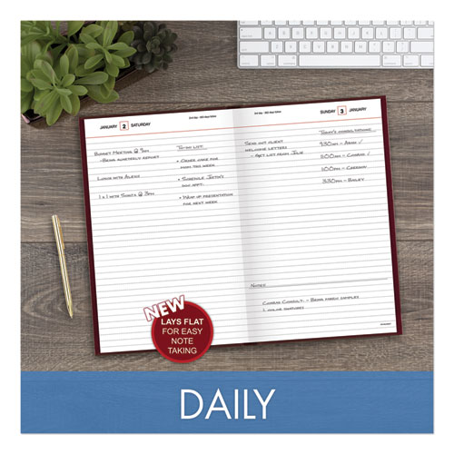 Image of At-A-Glance® Standard Diary Daily Diary, 2024 Edition, Wide/Legal Rule, Red Cover, (200) 12 X 7.75 Sheets