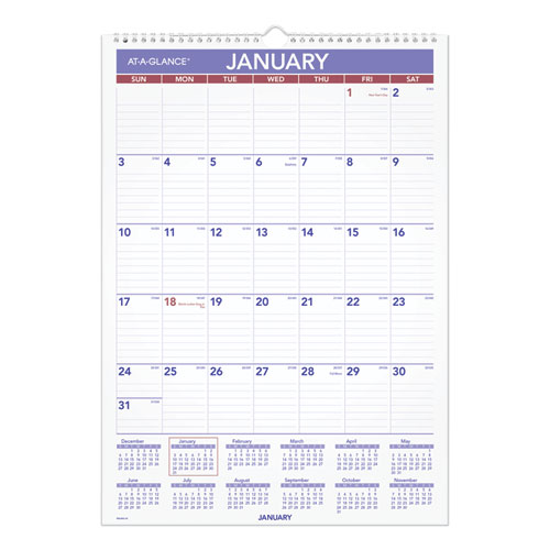 Image of Erasable Wall Calendar, 12 x 17, White Sheets, 12-Month (Jan to Dec): 2023