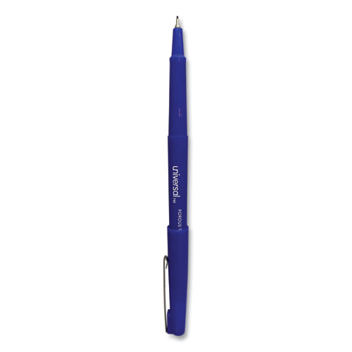 Image of Universal™ Porous Point Pen, Stick, Medium 0.7 Mm, Blue Ink, Blue Barrel, Dozen