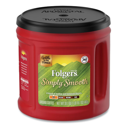 Folgers® Country Roast Coffee, Country Roast, 25.1 oz Canister, 6/Carton