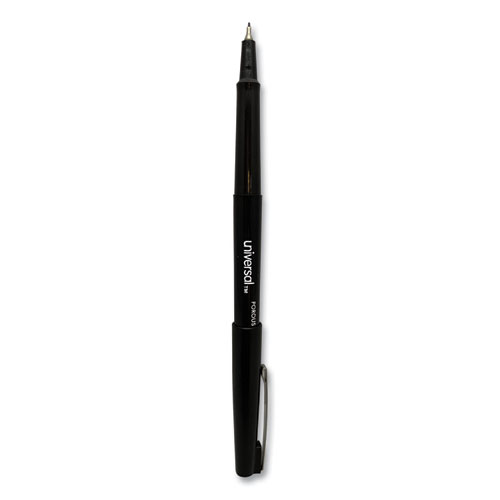 Image of Porous Point Pen, Stick, Medium 0.7 mm, Black Ink, Black Barrel, Dozen