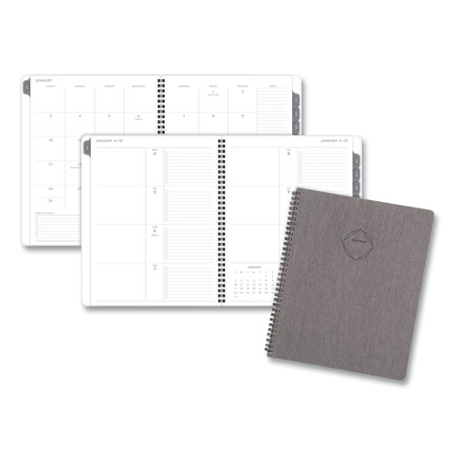 AT-A-GLANCE® Elevation Linen Weekly/Monthly Planner, 8.75 x 7, Black, 2022
