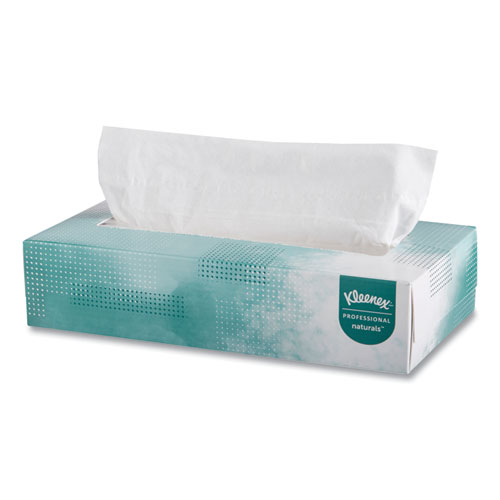 Kleenex® Naturals Facial Tissue For Business, Flat Box, 2-Ply, White, 125 Sheets/Box