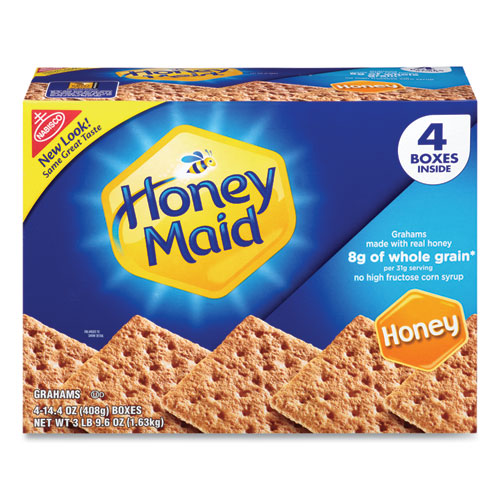 Honey Maid Honey Grahams, 14.4 oz Box, 4 Boxes/Pack, Ships in 1-3 Business Days