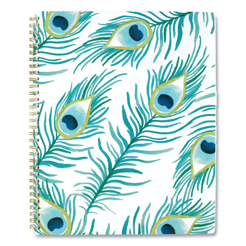 PEACOCK WEEKLY/MONTHLY PLANNER, 11 X 8.5, WHITE/GREEN/BLUE, 2021