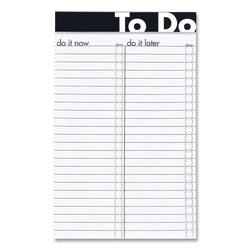To Do Notepads, Wide/Legal Rule, Randomly Assorted Header Band Colors, 50 White Sheets