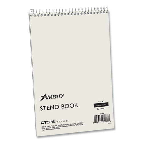 Image of Steno Pads, Gregg Rule, White Cover, 60 Green-Tint 6 x 9 Sheets