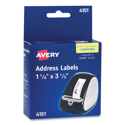 Avery® Thermal Printer Labels, Thermal Printers, 1.13 X 3.5, Clear, 120/Roll, 1 Roll/Pack