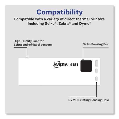 Thermal Printer Labels, Thermal Printers, 1.13 x 3.5, Clear, 120/Roll, 1 Roll/Pack