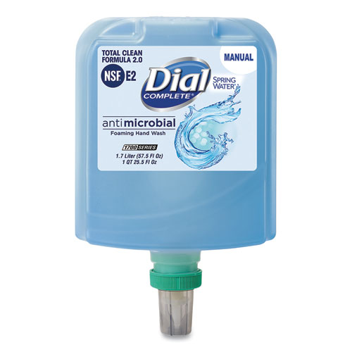 Antibacterial Foaming Hand Wash Refill for Dial 1700 Dispenser, Spring Water, 1.7 L, 3/Carton