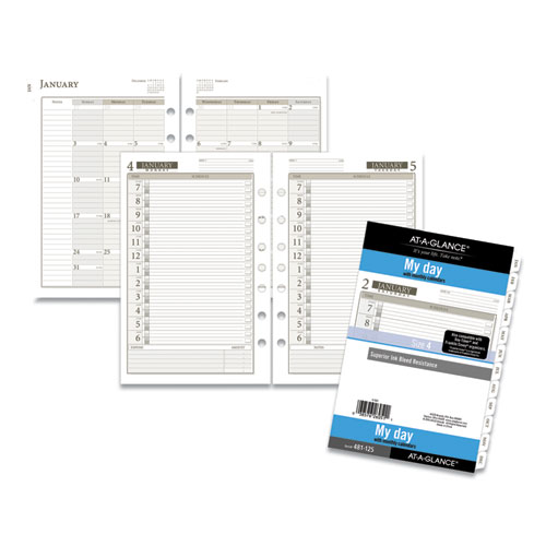 AT-A-GLANCE® 1-Page-Per-Day Planner Refills, 6.75 x 3.75, White Sheets, 12-Month (Jan to Dec): 2023