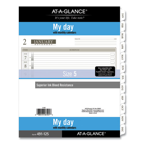 1-Page-Per-Day Planner Refills, 11 x 8.5, White Sheets, 12-Month (Jan to Dec): 2022