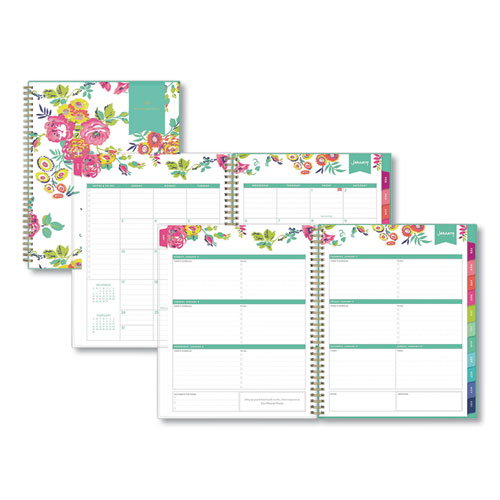 Image of Blue Sky® Day Designer Peyton Create-Your-Own Cover Weekly/Monthly Planner, Floral Artwork, 11 X 8.5, White, 12-Month (Jan-Dec): 2024