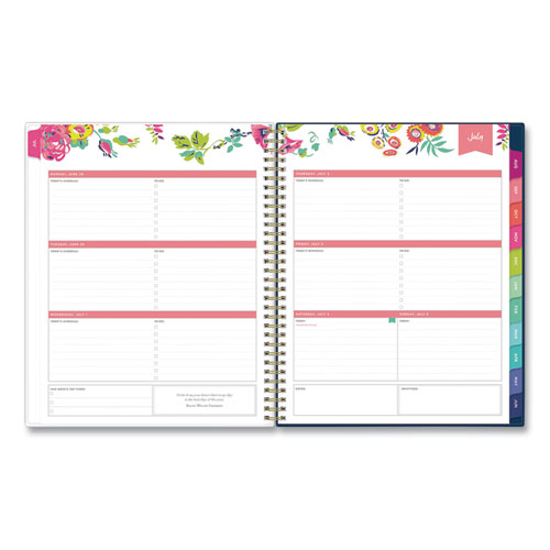Image of Blue Sky® Day Designer Peyton Create-Your-Own Cover Weekly/Monthly Planner, Floral, 11 X 8.5, Navy, 12-Month (July To June): 2023-2024