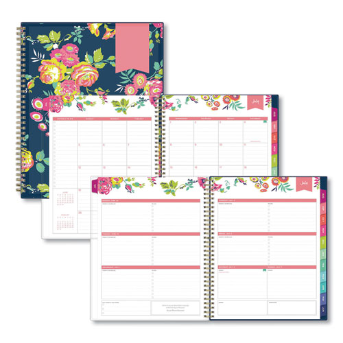 Day Designer Peyton Create-Your-Own Cover Weekly/Monthly Planner, Floral, 11 x 8.5, Navy, 12-Month (July to June): 2023-2024