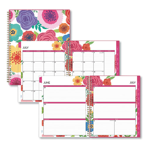Blue Sky® Mahalo Academic Year Create-Your-Own Cover Weekly/Monthly Planner, Floral Artwork, 11 X 8.5, 12-Month (July-June): 2023-2024
