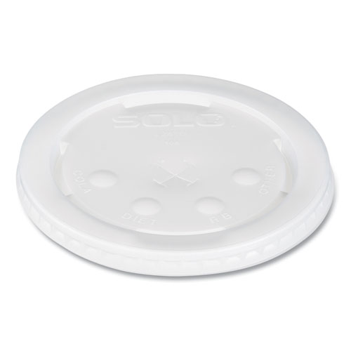 Solo 626TS Clear Flat Lid with Straw Slot - 100/Pack