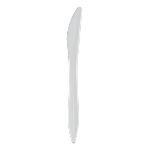 Image of Individually Wrapped Mediumweight Cutlery, Knives, White, 1,000/Carton