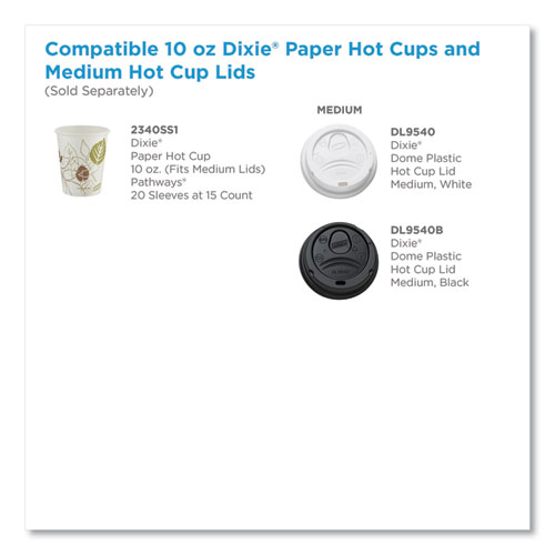Pathways Paper Hot Cups, 10 oz, 15/Sleeve, 20 Sleeves/Carton