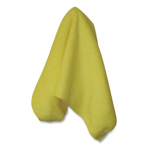 Image of Premium Weight Microfiber Dry Cloths, 16 x 16, Yellow, 12/Pack