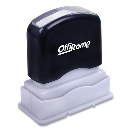 Image of Offistamp® Pre-Inked Message Stamp With Blank Date Box, Received, 1.63" X 0.38", Red Ink