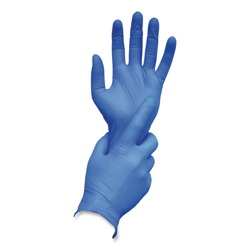 AMBITEX® N400 Series Powder-Free Nitrile Gloves, Large, Blue, 100/Box