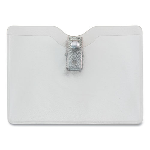 Image of Advantus Security Id Badge Holders With Clip, Horizontal, Clear 3.5" X 3" Holder, 3.5" X 3" Insert, 50/Box